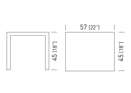 Металлический квадратный низкий журнальный столик GABER ссылка ARCH-00060347 - Вид №4