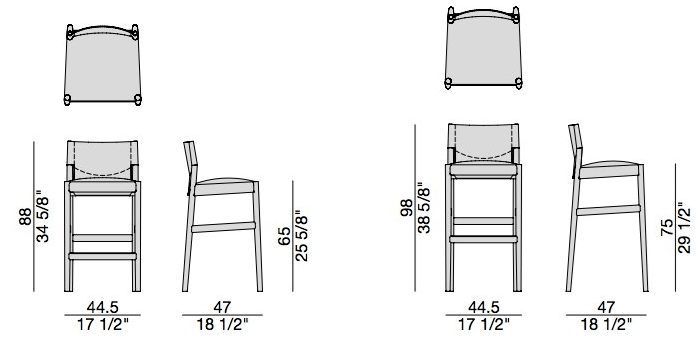 Porada Табурет из ясеня с кожаной и тканевой обивкой Twenty sun-id-1406151 - Вид №4