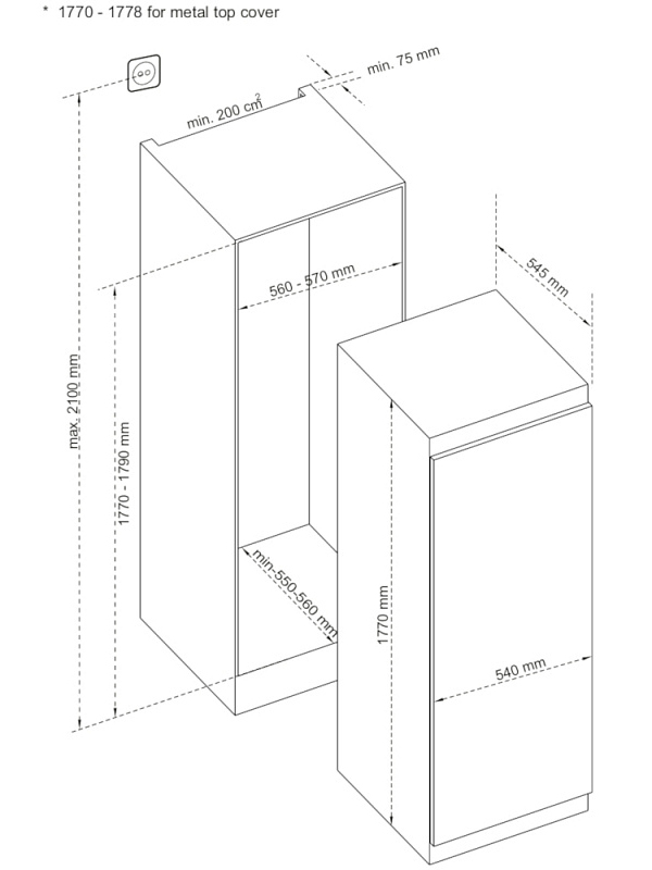 8191976 Встраиваемый холодильник без морозильника  Korting KSI 1855 STDN-0004751 - Вид №12