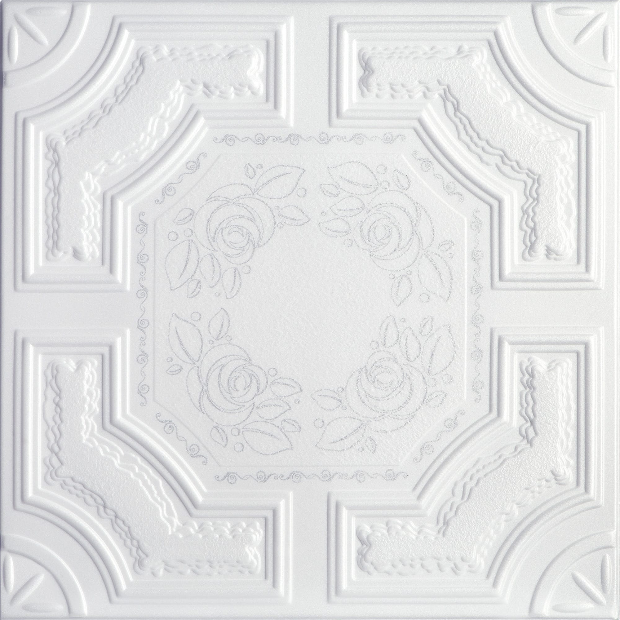 81945404 Плитка потолочная экструдированный полистирол жемчуг Формат Империал 50 x 50 см 2 м² Santreyd 