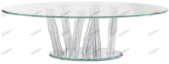 Reflex Круглый стеклянный журнальный столик для гостиной Bamboo sun-id-1457739