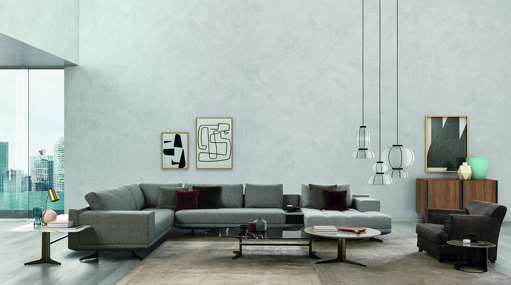 Угловой диван из ткани с полуостровом BODEMA Блейк ARCH-00066093 - Вид №1