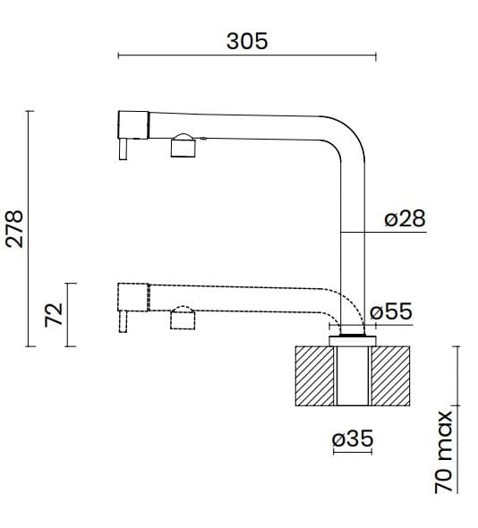 Складной однорычажный кухонный смеситель TASCA ZEUS ABT ARCH-00096756 - Вид №1