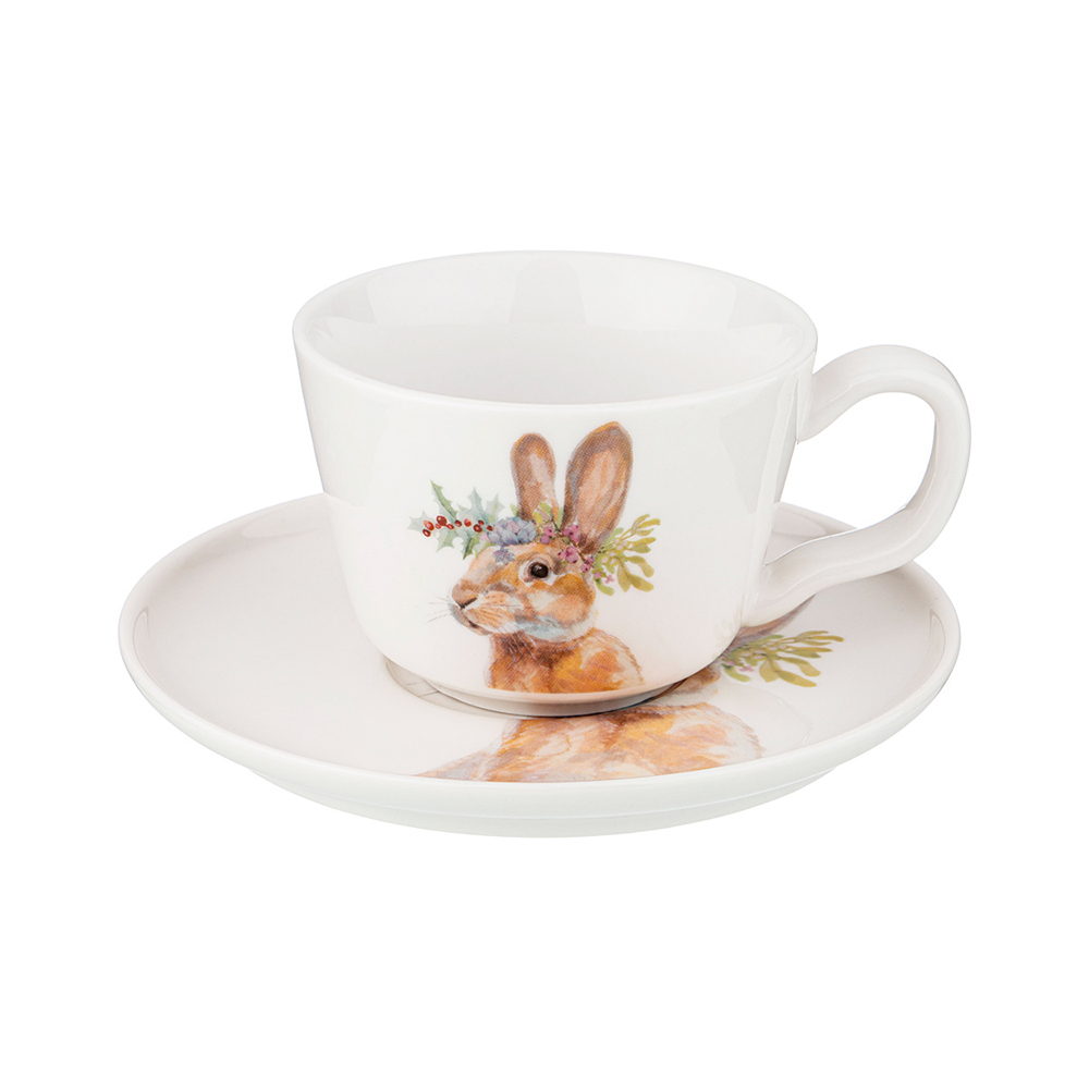 409-148 Посуда фарфоровая Чайный набор Лесная сказка 1 пер. 2 пр.(осень) 230 мл Lefard 