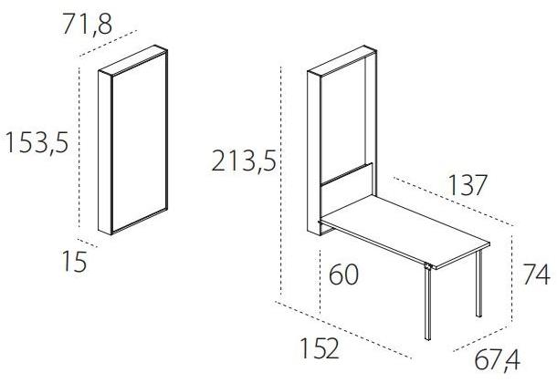 CLEI Прямоугольный стол со складывающейся столешницей sun-id-1430532 - Вид №16