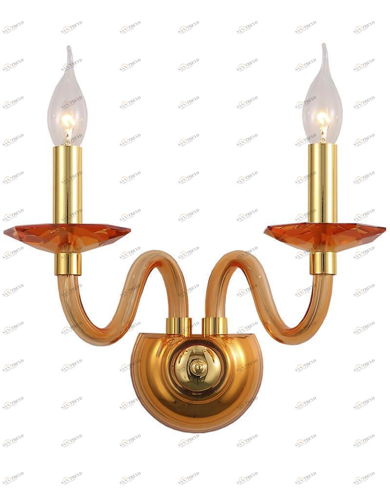 Бра настенное янтарное Lumien Hall "Рьяна" 2030/2W-AMGD LUMIEN HALL СВЕЧА 00-3931608 Оранжевый;прозрачный 