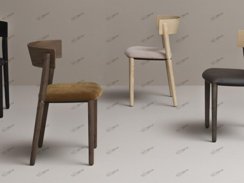 PIAVAL Стул с сиденьем, обитым тканью Pipe | contract 106-11/3