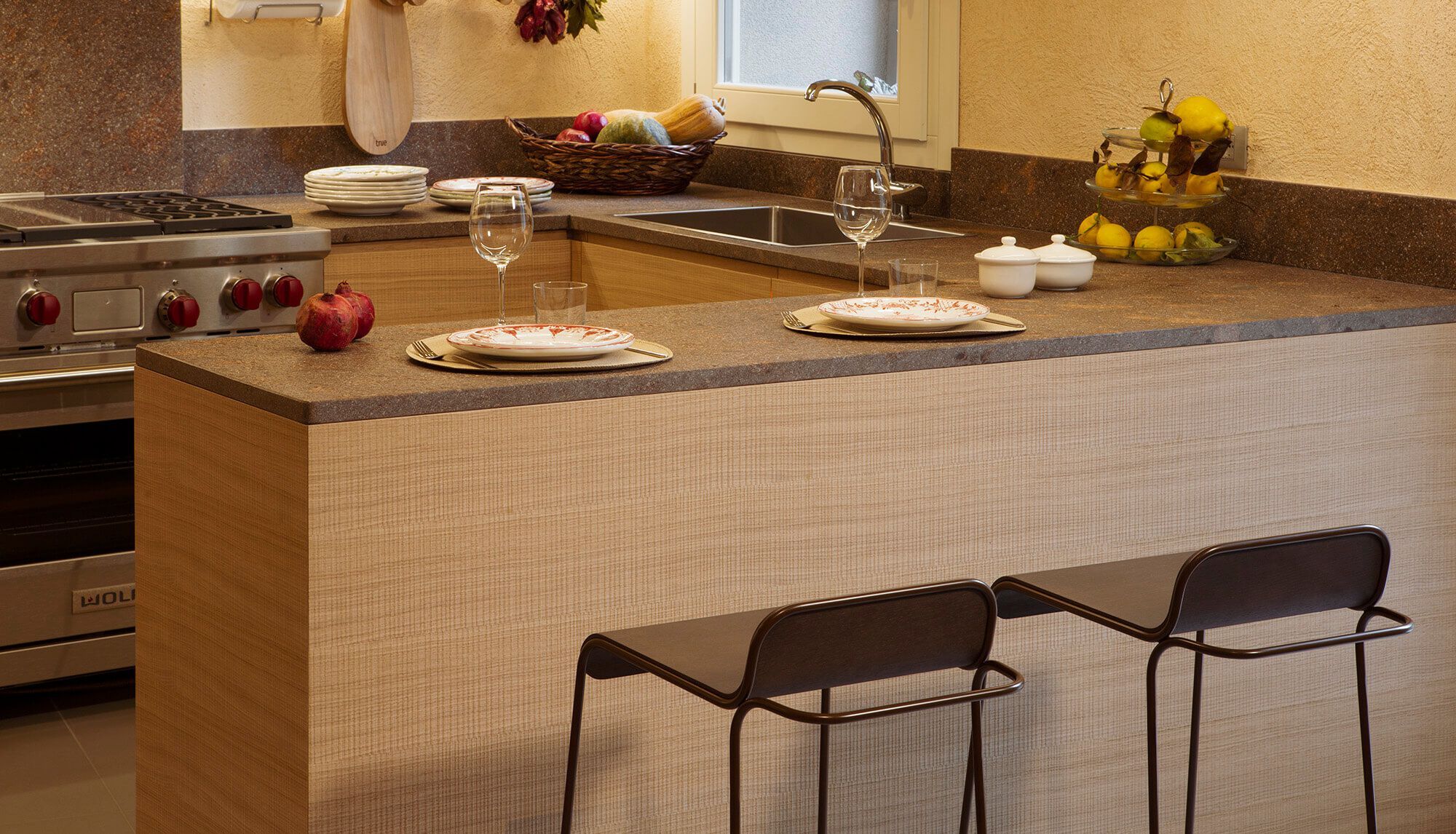 Стальной и деревянный табурет с подставкой для ног True Design Flow ARCH-00057643 - Вид №18