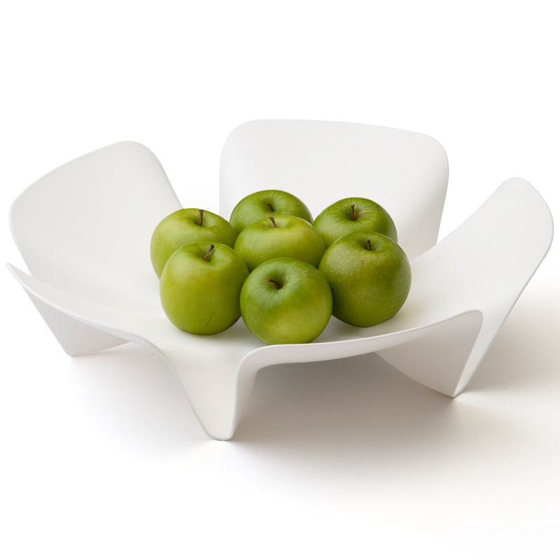 QL10041-WH Ваза для фруктов flower белая Qualy 