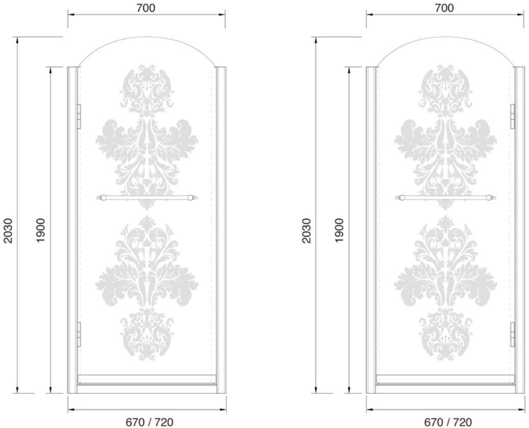 Gentry Home Распашная дверь с фиксированной панелью Arcadia sun-id-1368254 - Вид №2