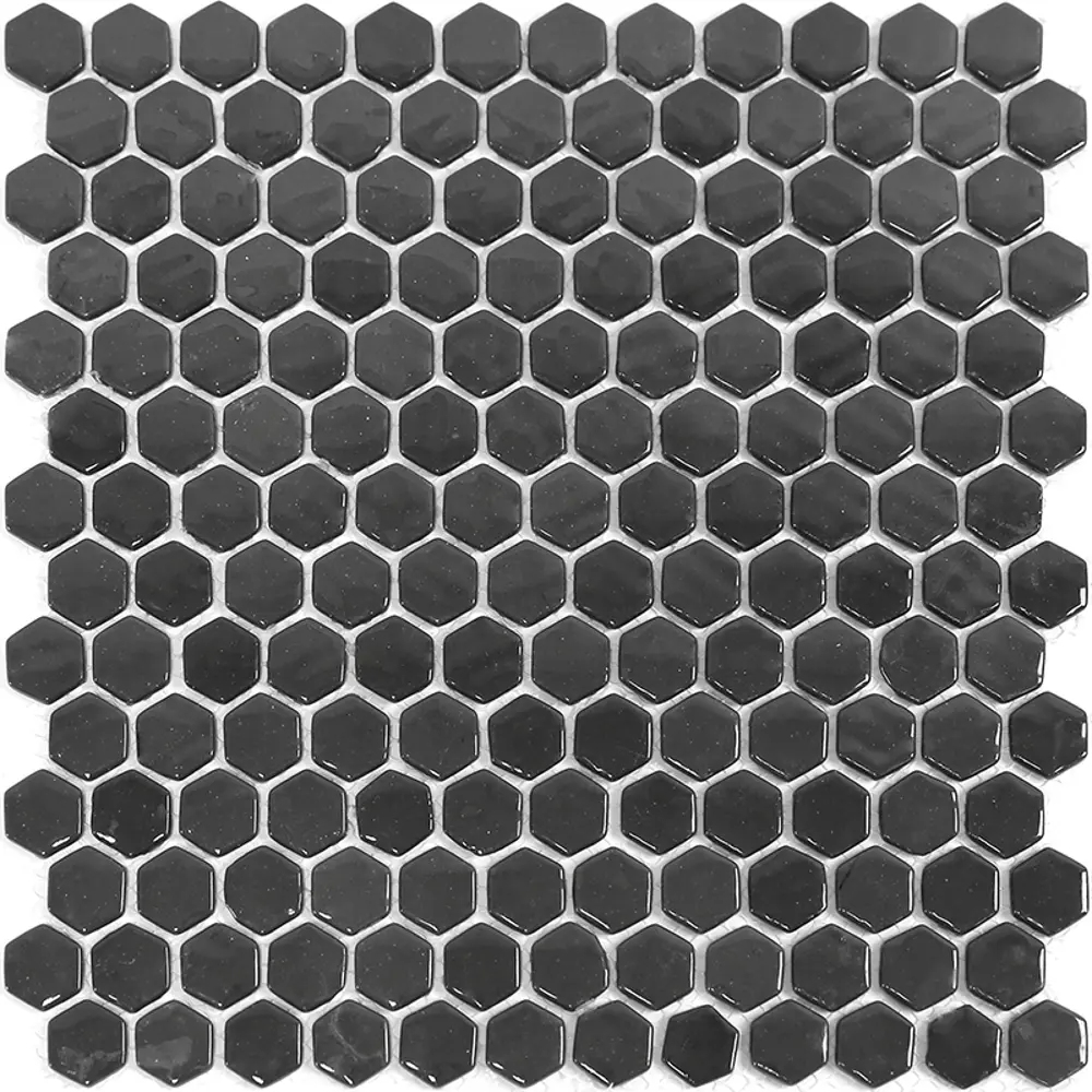 Мозаика стеклянная Natural STP-BK001-HEX 29x29 см цвет черный 84830257 STLM-2066524 Santreyd Steppa