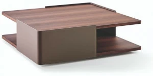 Molteni & C. Деревянный журнальный столик с журнальной стойкой