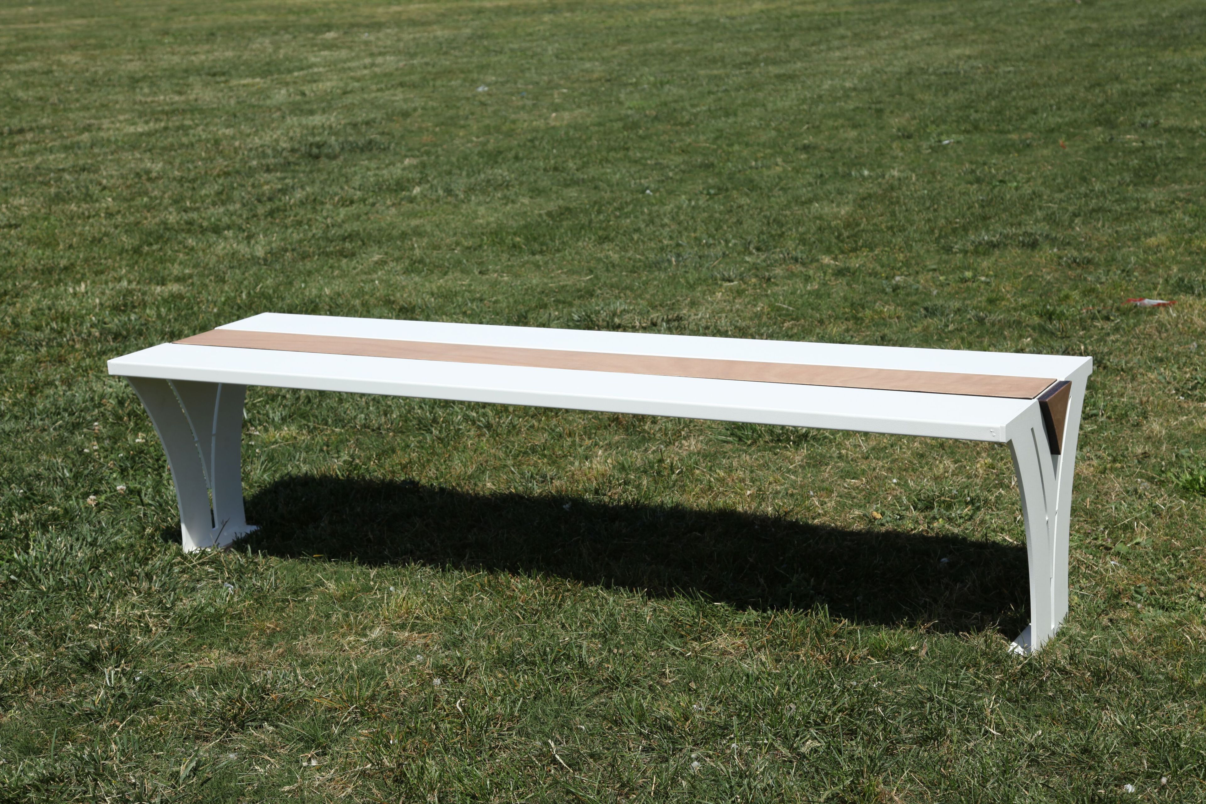 Стальная и деревянная скамья без спинки CITYSì Viktor ARCH-00048494 - Вид №8