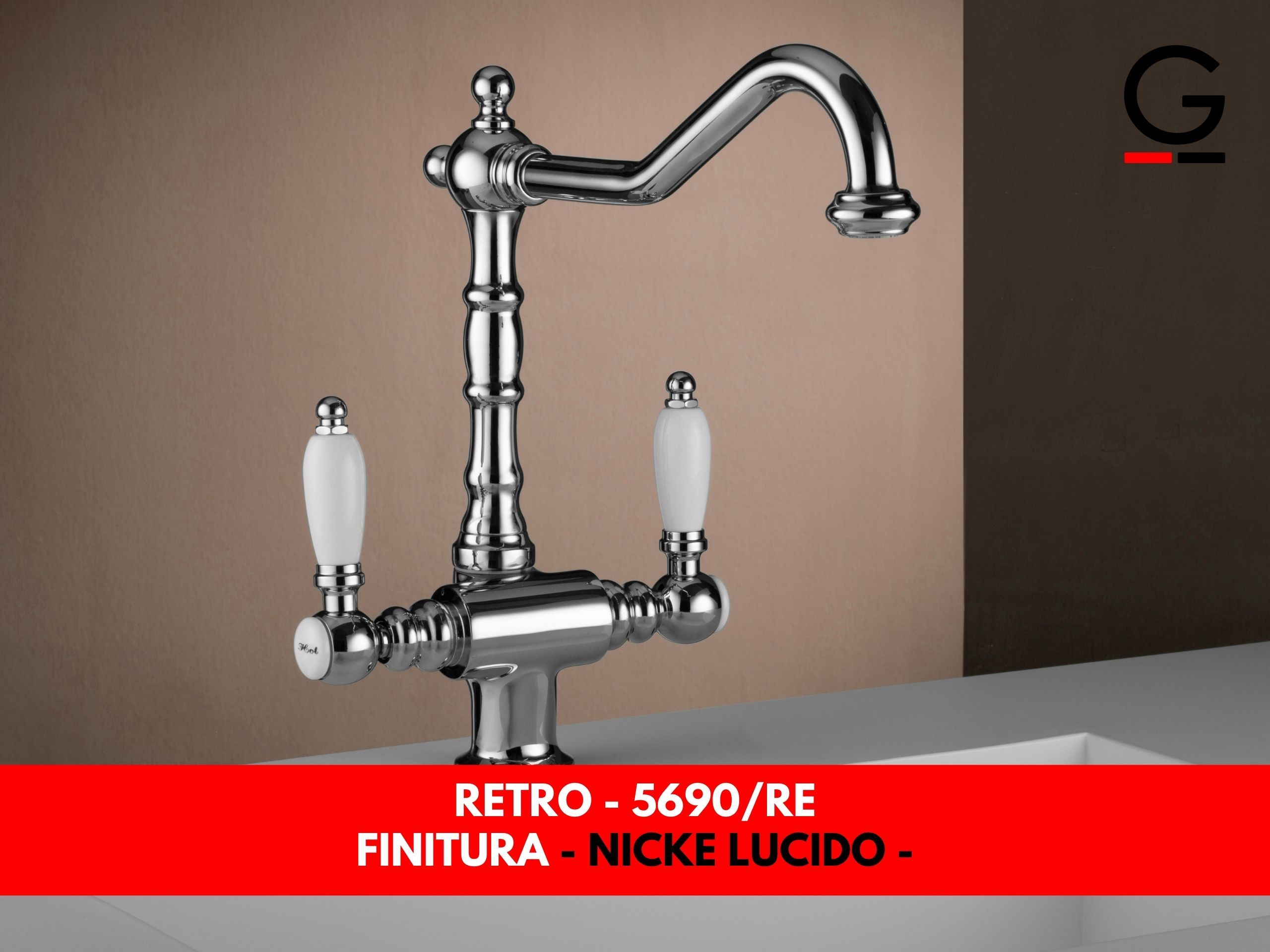 Смеситель для кухни с поворотным изливом GATTONI ретро ARCH-00141863 - Вид №1