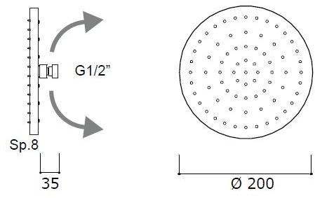 MINA Душевой набор из нержавеющей стали с переключателем Corsivo sun-id-1483162 - Вид №2