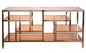 Консоль металлическая со стеклянными полками коричневая Bohemia UNICO  248844 Золото;коричневый