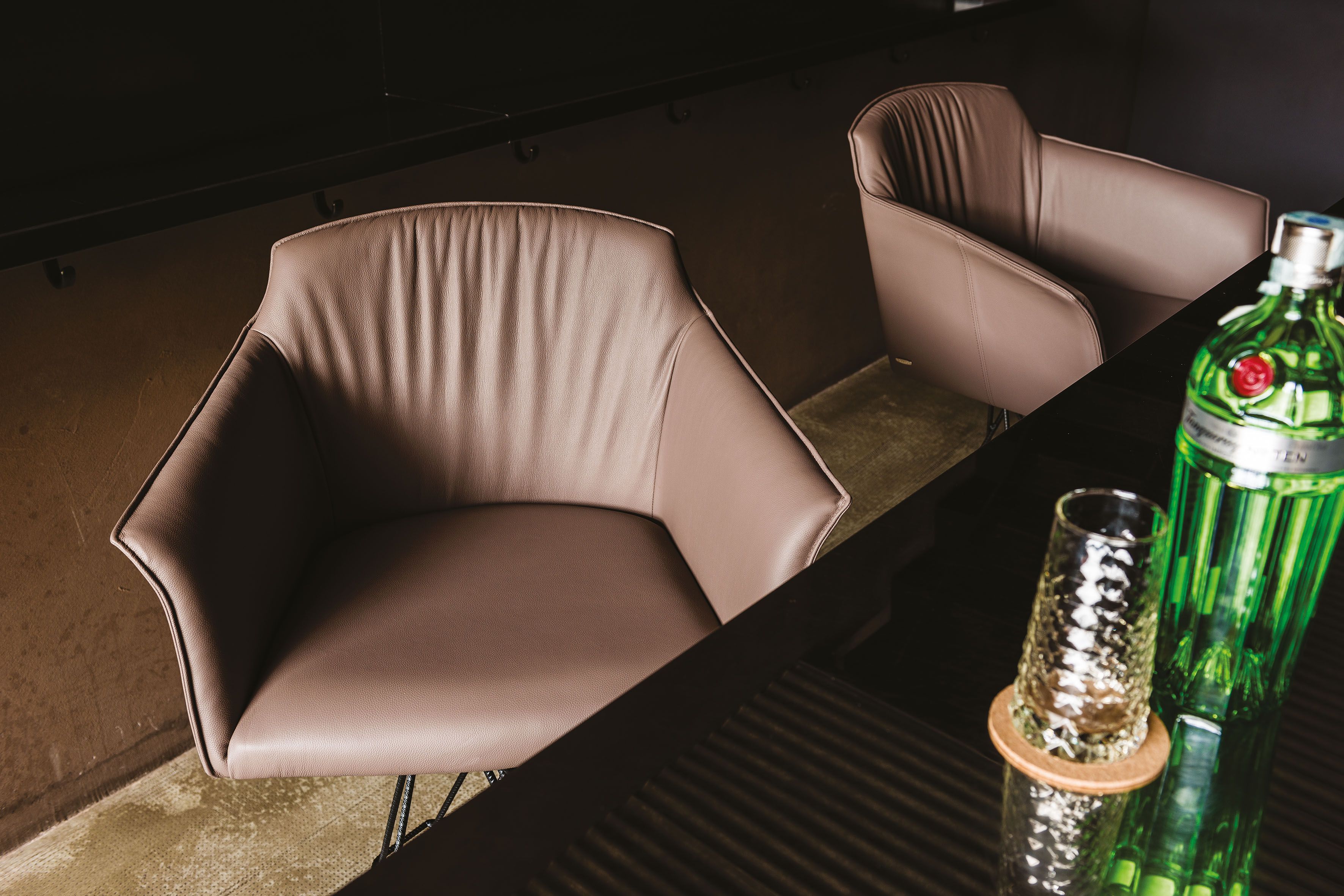 Кожаный поворотный высокий стул с подлокотниками Cattelan italia Flaminia-Flaminio ARCH-00072525 - Вид №4