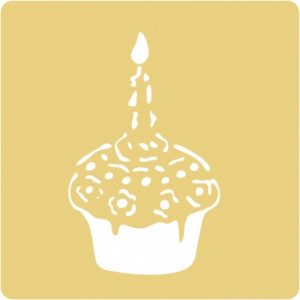 2800600 Трафарет для тиснения бумаги, 65x65 мм, упаковка 1 шт., праздничный торт № 2 Rayher