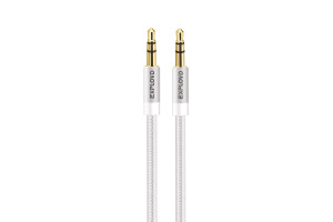 17580710 Круглый аудио кабель AUX 3,5mm Jack\3,5 mm Jack 1M серебро EX-K-642 EXPLOYD