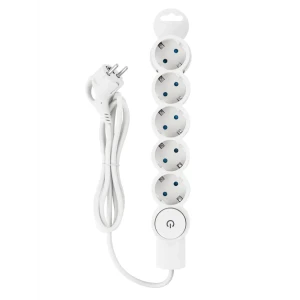 Удлинитель бытовой Duwi 32077 5 розеток с заземлением 3x1 мм 1 м цвет белый