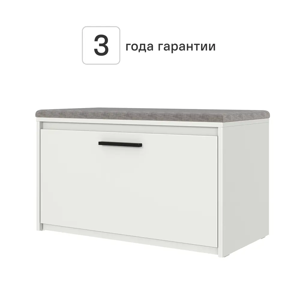 Банкетка Лион 80x49x41.7 см ЛДСП цвет белый 89428002 STLM-2183903 Santreyd - Вид №1