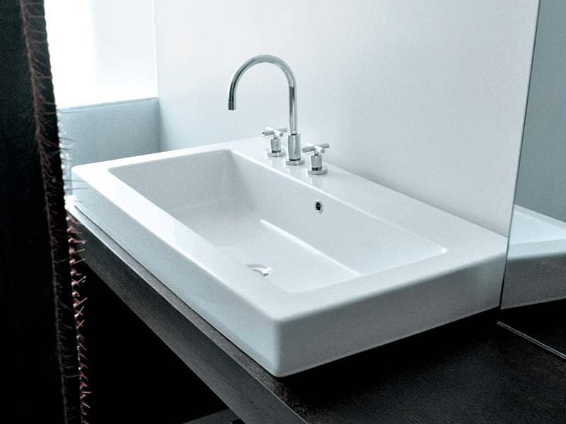 Керамическая прямоугольная встраиваемая раковина Ceramica Flaminia Acquagrande ARCH-00133056 - Вид №1