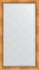 BY 4404 Зеркало с гравировкой в багетной раме - римское золото 88 mm EVOFORM Exclusive-G