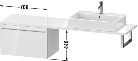 XL544309090 Шкафчик для компактной консоли X-Large #XL5443 700 x 478 мм Фланелево-серый шелковисто-матовый лак Duravit - Вид №1