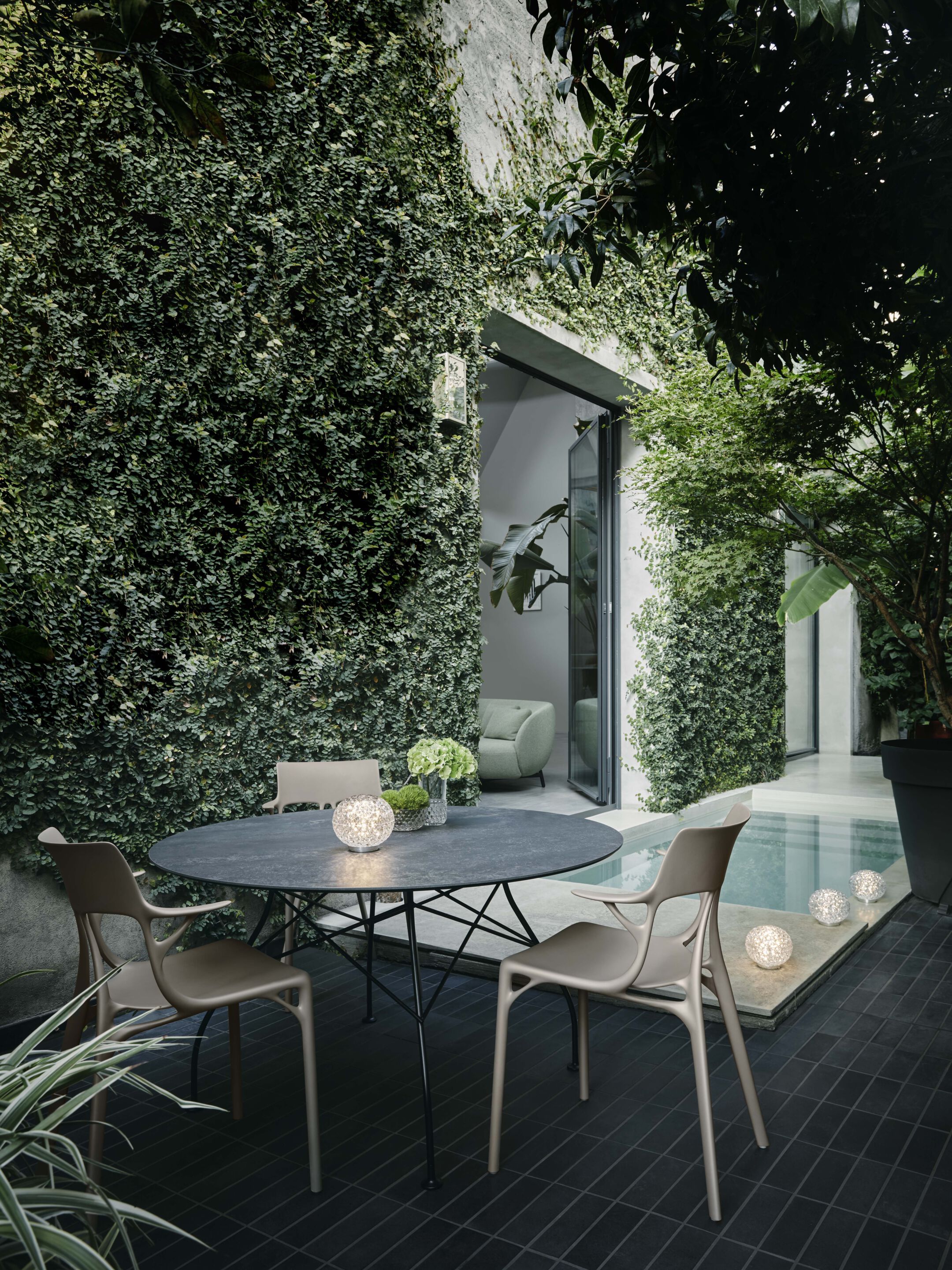 Круглый обеденный стол из керамогранита Kartell GLOSSY ARCH-00051866 - Вид №4