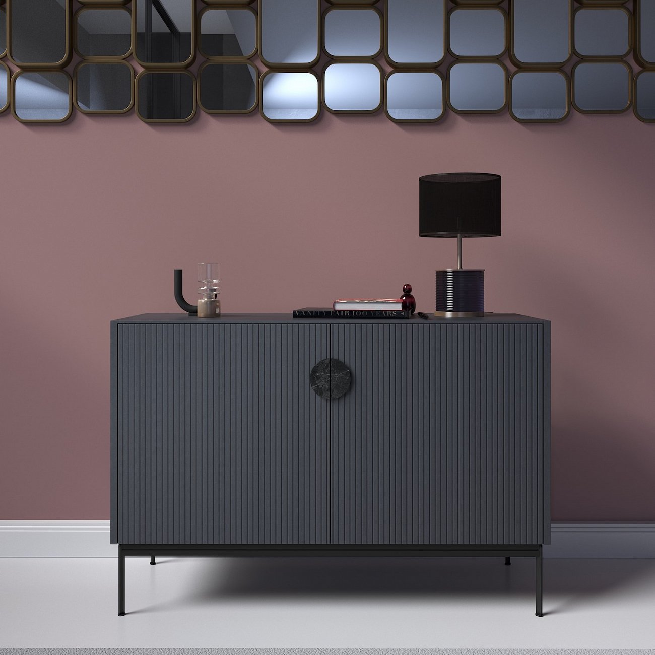 Комод c дверцами серый Uno BRAGIN DESIGN LIVING 00-3974660 Серый - Вид №1