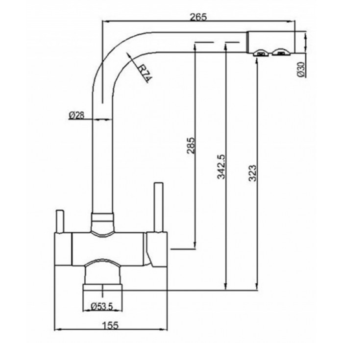 Zorg ZR-348-YF Black BR Смеситель для кухни Zorg 343х265 мм  - Вид №2