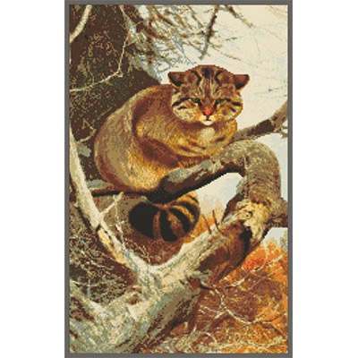 160х255кл Схема для вышивания цв. А3 ДК-093 "Камышовый кот" Santreyd 