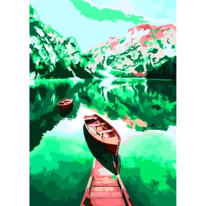 Картина по номерам Лодка на воде 40х50 см