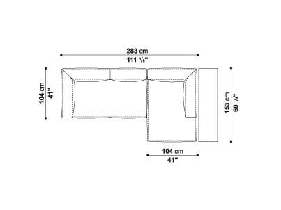 Угловой диван из ткани B&B Italia Michel ARCH-00050009 - Вид №5