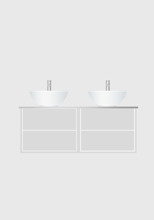 1590201 Шкаф Для Умывальника Edge 1200 2X600 Белый Hafa Белый 