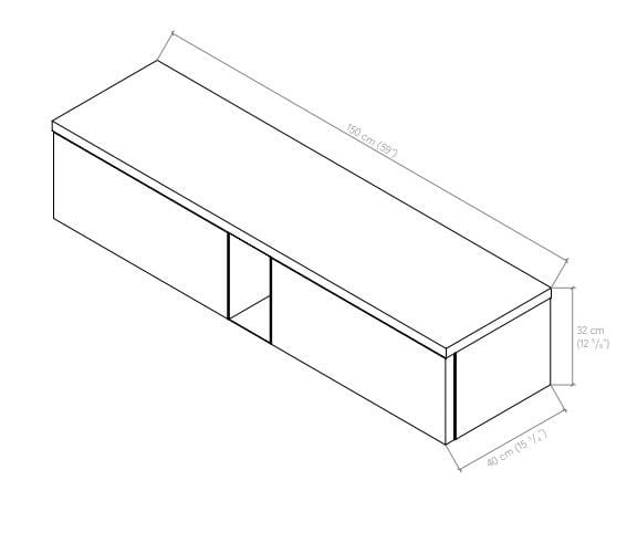 Подвесной одиночный умывальник с подвесным комодом Atlas Concorde Habitat Dialogo ARCH-00019182 - Вид №13