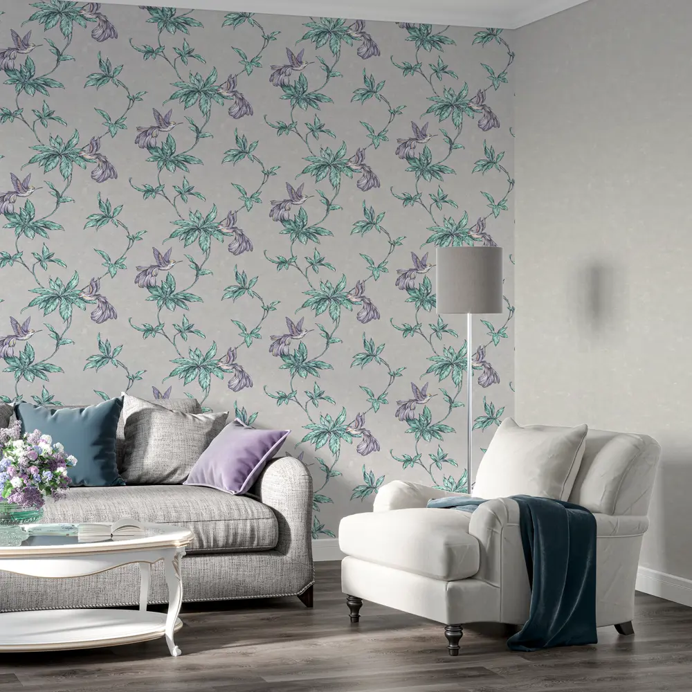 Обои флизелиновые Home Color Colibri серые 1.06 м HC71541-14 82770550 STLM-2084875 - Вид №3