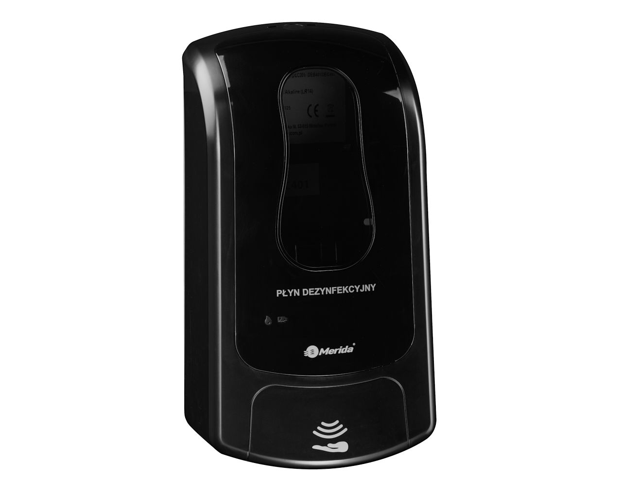 DEC401 ONE бесконтактный автоматический распылитель дезинфицирующего средства для одноразовых картриджей 1000 мл, АБС-пластик, черный Merida 
