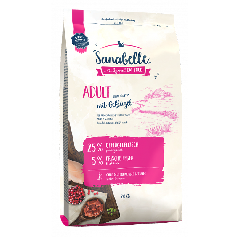 УТ0008948 Корм для кошек Adult с птицей сух. 2кг SANABELLE 
