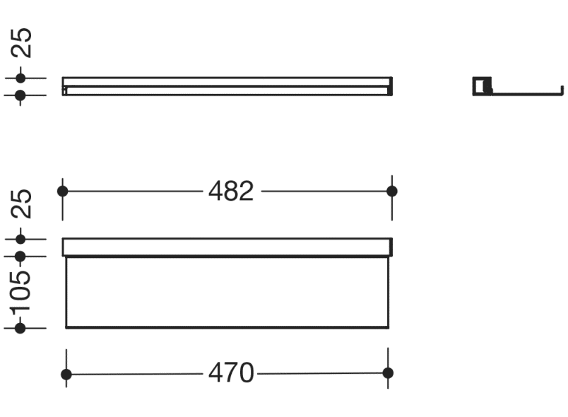 950.13.0005 Профиль для умывальника с полкой HEWI USA Produkte  - Вид №1