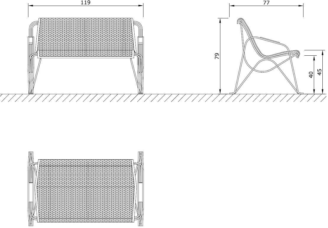Euroform W Скамья металлическая с подлокотниками со спинкой  58m, 58m/10, 58m/20  - Вид №4