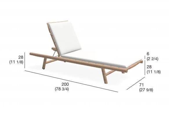 Садовая кровать с откидной спинкой из тикового дерева с колесами RODA Orson ARCH-00117685 - Вид №10