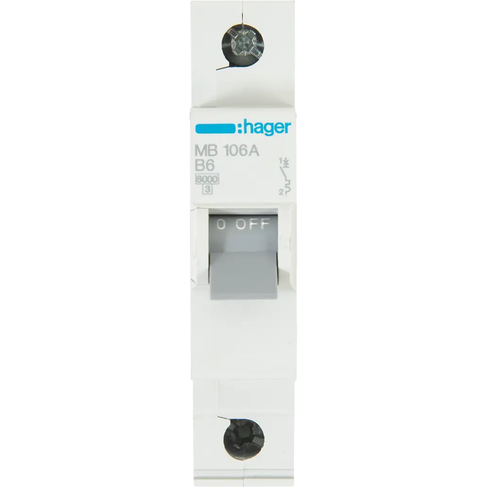 Автоматический выключатель Hager MB106A 1P B6 А 6 кА STLM-2177144 - Вид №1