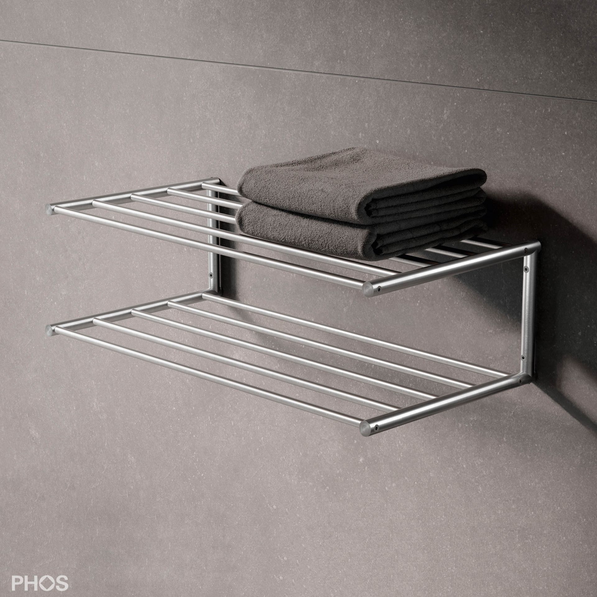 SR900-2W-B Полотенцесушитель настенный, 1 поле, 2 уровня, ширина 90 см PHOS 