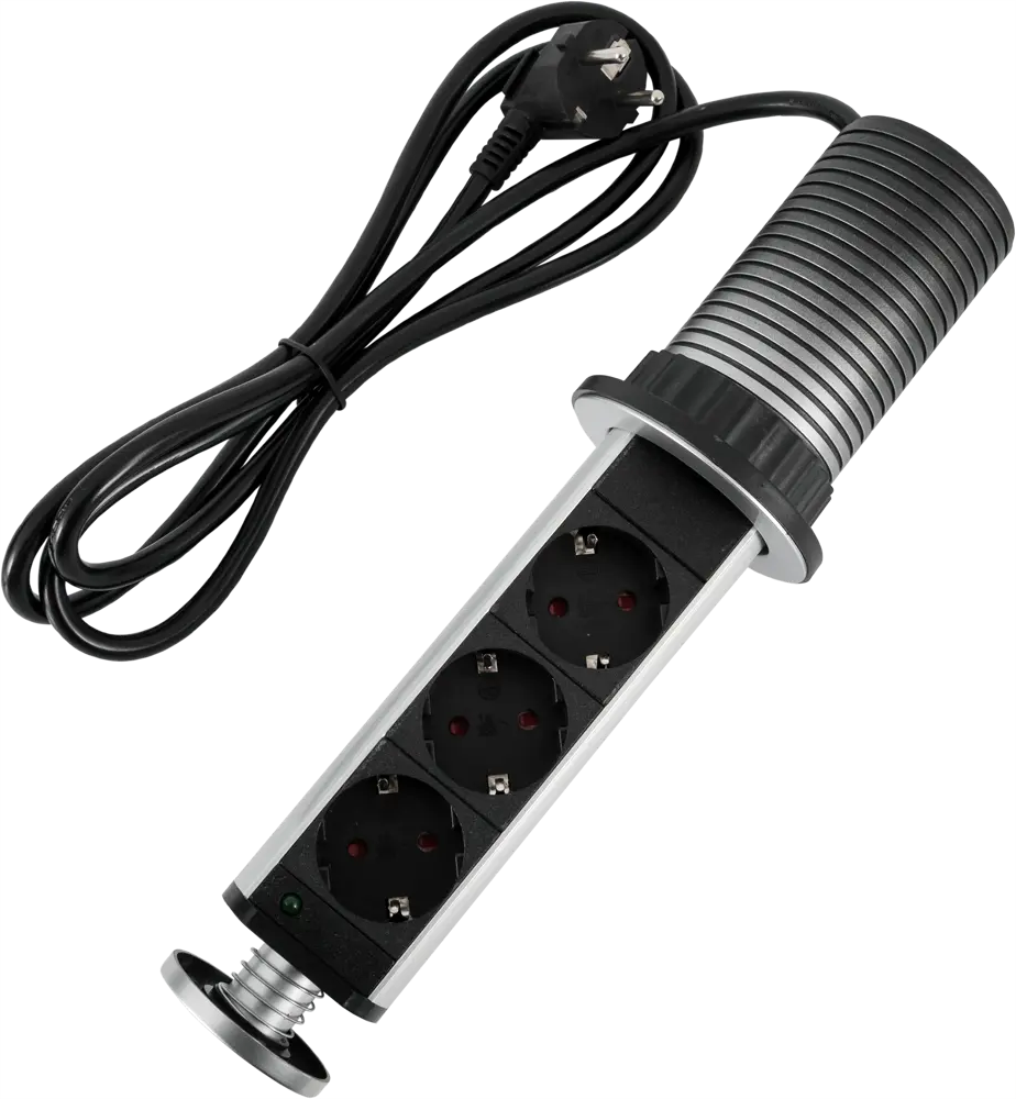 Skybeam Выдвижная розетка для столешницы — 3 гнезда с заземлением 82345959