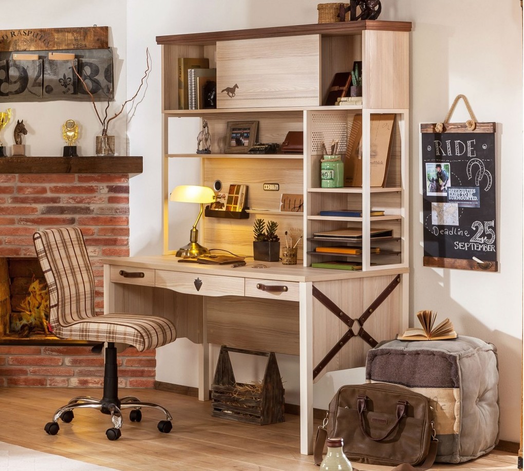 Письменный стол деревянный с ящиками светлый орех Royal L CILEK ROYAL 00-3832433 Бежевый Santreyd - Вид №3