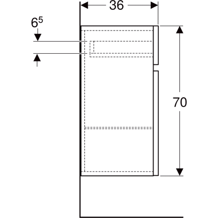 501.921.JR.1 Шкафчик Geberit Renova Plan однодверный с одним выдвижным ящиком Geberit  - Вид №4