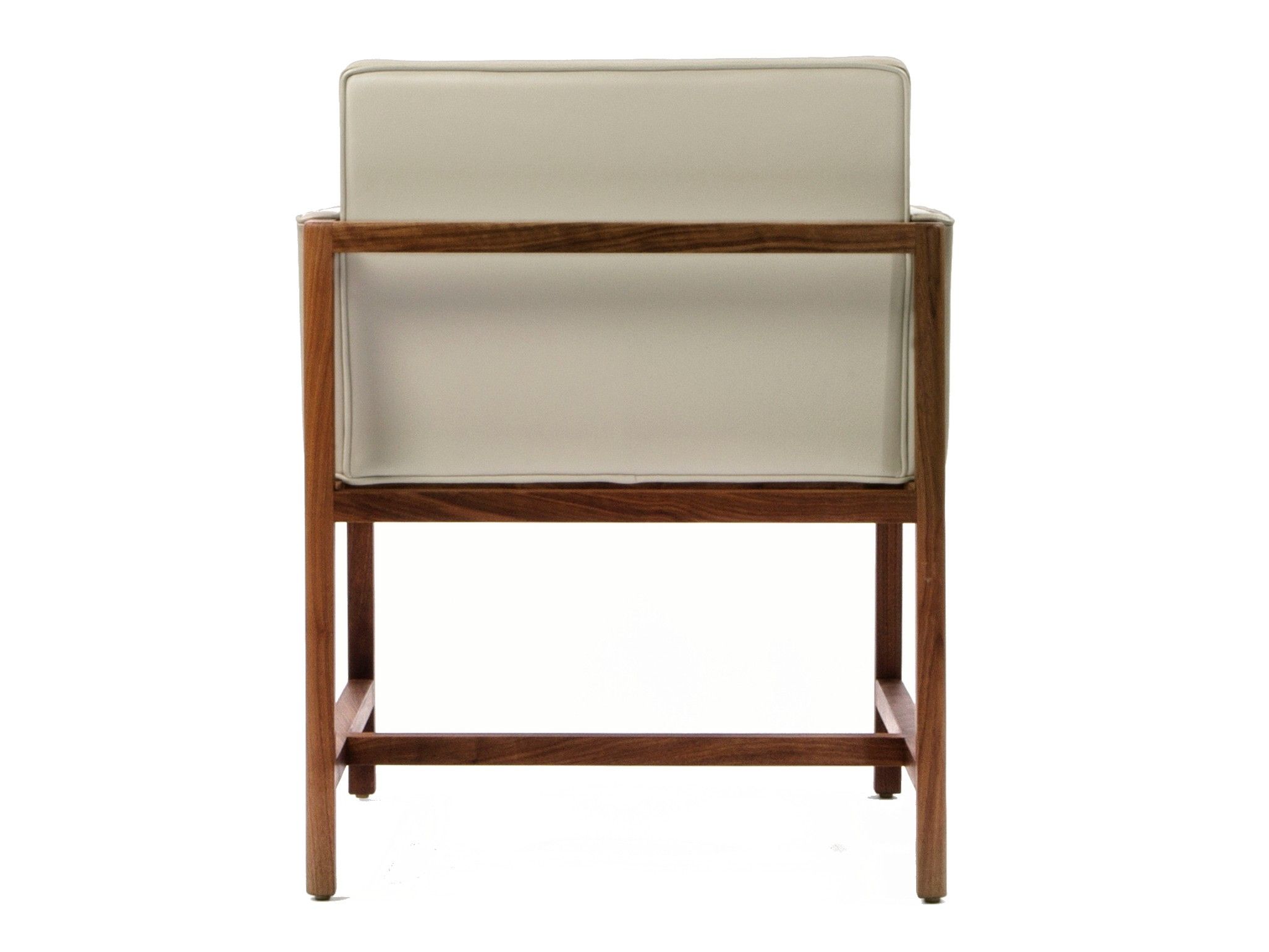 Кожаный мягкий стул с подлокотниками BassamFellows Столовая с деревянным каркасом ARCH-00001803 - Вид №2