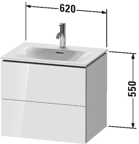 LC630501414 L-Cube Тумбочка подвесная Терра, декор Duravit - Вид №1