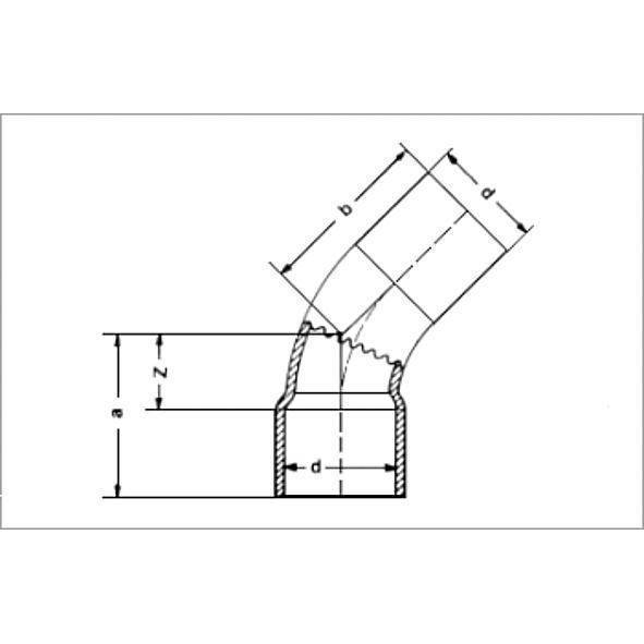 1504016 SANHA 5040 отвод 45° ВП-НП, медь 16 мм  - Вид №1
